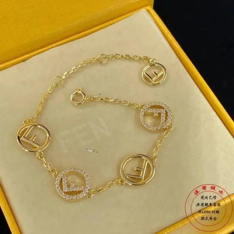 Fendi FF Logo Charm Bracelet