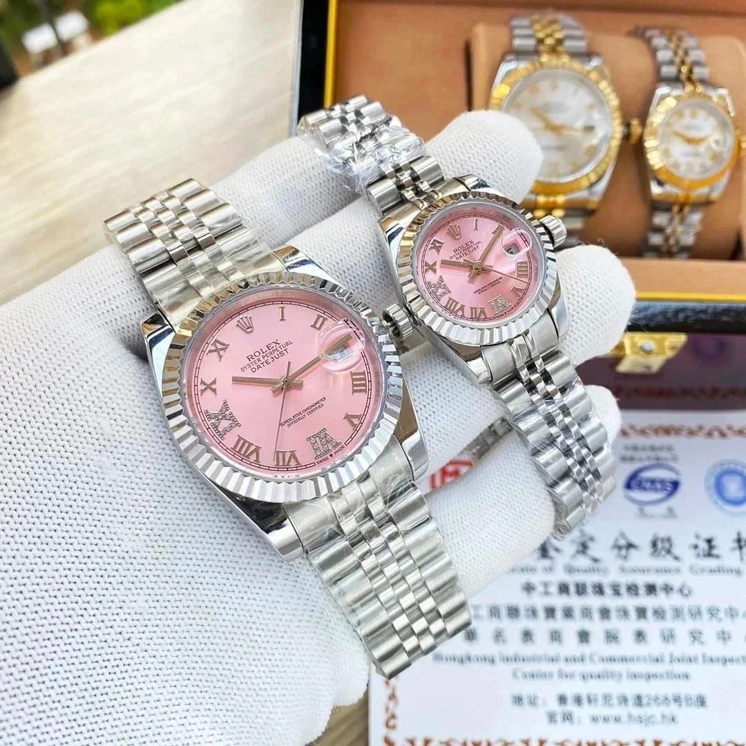 Rolex Datejust and Lady-Datejust Pink Dial Steel Bracelet Watches [40 styles]