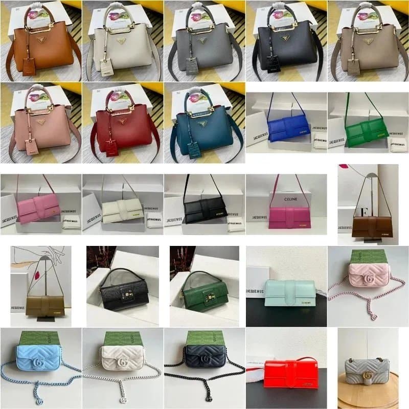 Prada Re-Edition 2005 / Gucci Marmont / Celine Triomphe / Jacquemus Le Chiquito Handbags [39 styles]