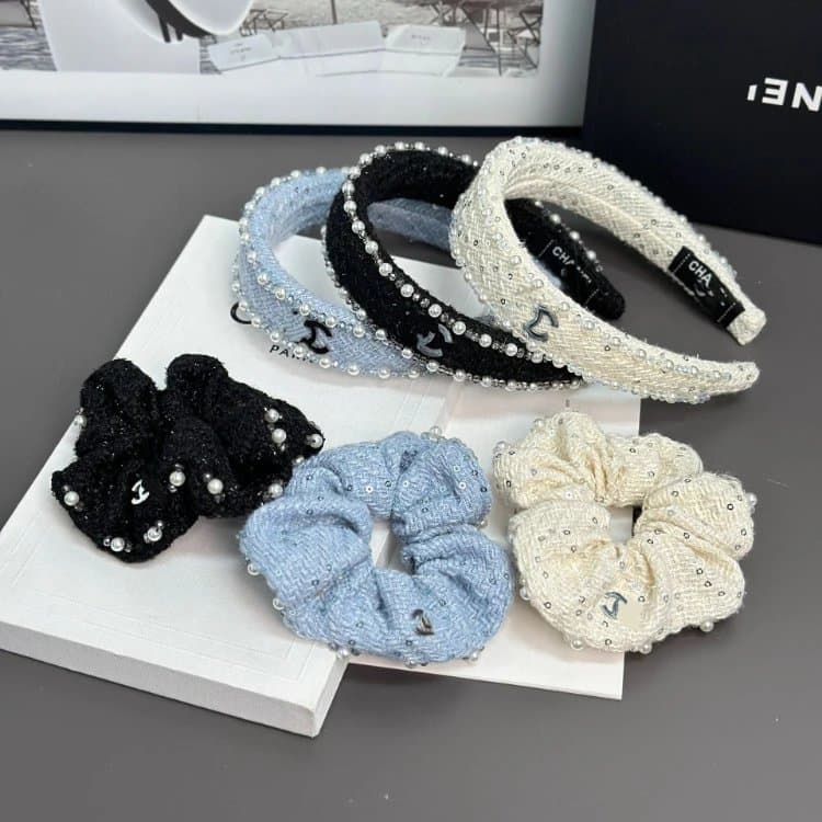 Chanel Tweed Pearl Hair Accessories Set [6 styles]